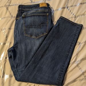 AE Super Stretch Hi-Rise Jeggings in Monaco Blue